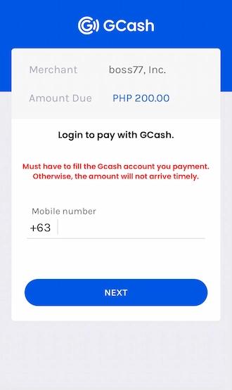 💥Step 3: Log in to your GCash account and pay. 