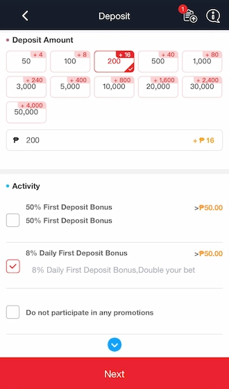 💥Step 2: You can choose the suggested amount or fill in the payment amount yourself. 