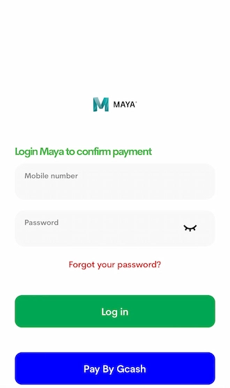 💥Step 3: You enter your mobile number and password to log in to your Maya account.