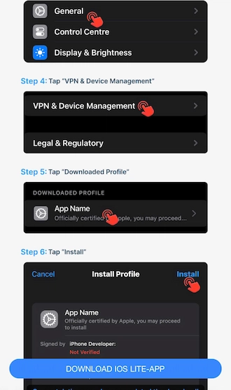 💥Step 5: open the downloaded profile and click "Install".